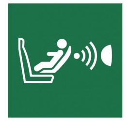 Znak system detekcji obecności i położenia fotelika dziecięcego (E14)