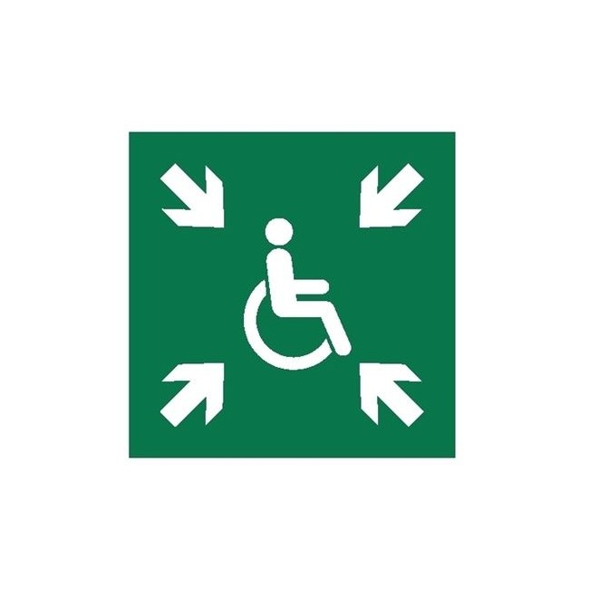 Znak miejsce zbiórki dla inwalidów (E24)