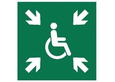 Znak miejsce zbiórki dla inwalidów (E24)