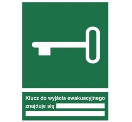 Znak klucz do wyjścia ewakuacyjnego (117)