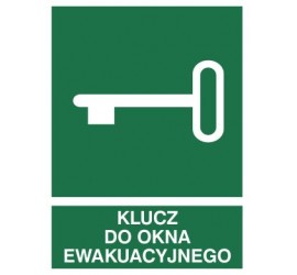 Znak klucz do okna ewakuacyjnego (117-02)