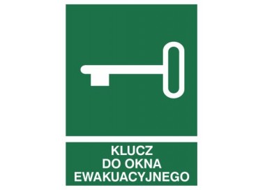 Znak klucz do okna ewakuacyjnego (117-02)