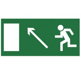 Znak kierunek do wyjścia drogi ewakuacyjnej w górę w lewo (znak uzupełniający) (101-03)