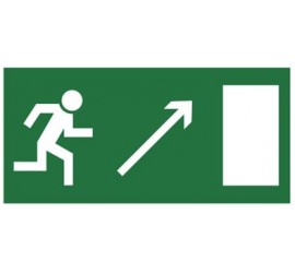 Kierunek do wyjścia drogi ewakuacyjnej w górę w prawo (znak uzupełniający) (102-03)