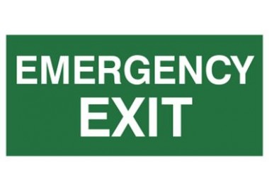 Znak EMERGENCY EXIT (806)