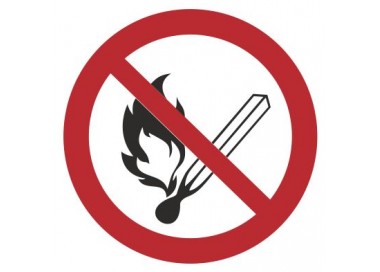 Znak zakaz używania otwartego ognia i palenia tytoniu (210)