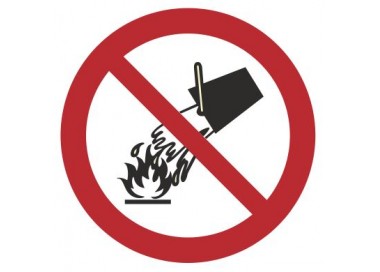 Znak zakaz gaszenia wodą (212)