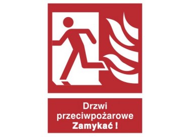 Znak drzwi przeciwpożarowe. Zamykać! (w lewo) (217-01)