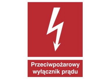 Znak przeciwpożarowy wyłącznik prądu (219)