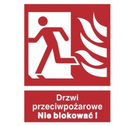 Znak drzwi przeciwpożarowe. Nie blokować! (w lewo) (217-04)