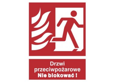 Znak drzwi przeciwpożarowe. Nie blokować! (w prawo) (217-40)