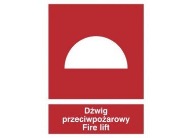 Znak dźwig przeciwpożarowy fire lift (225-01)