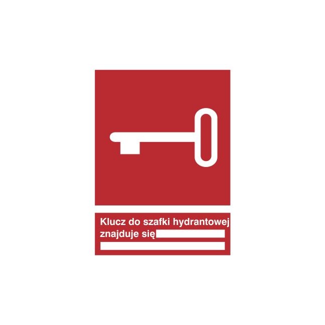 Znak klucz do szafki hydrantowej znajduje się … (230)