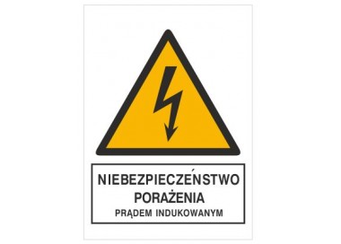 Znak niebezpieczeństwo porażenia prądem indukowanym (330-11)