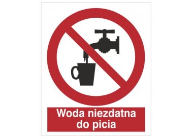 Znak zakaz picia wody (603)