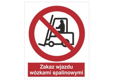 Znak zakaz wjazdu wózkami spalinowymi (604-04)