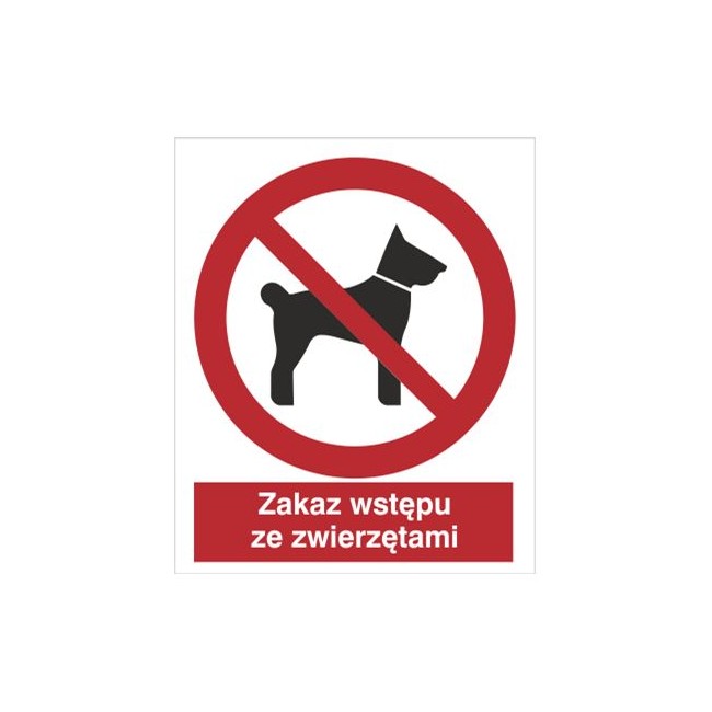 Znak zakaz wstępu ze zwierzętami (605)