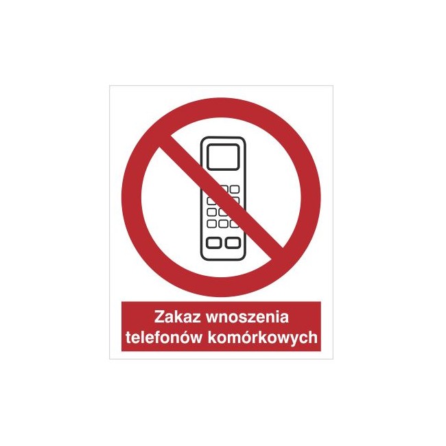 Znak zakaz wnoszenia telefonów komórkowych (610-02)