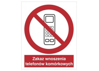 Znak zakaz wnoszenia telefonów komórkowych (610-02)