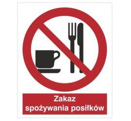 Znak zakaz spożywania posiłków (611)