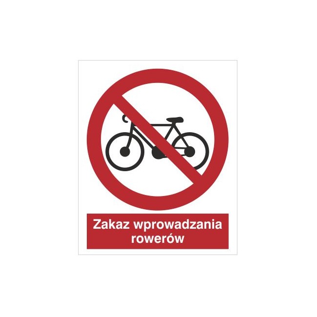 Znak zakaz wprowadzania rowerów (612)
