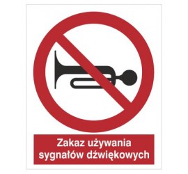 Znak zakaz używania sygnału dźwiękowego (628)