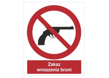 Znak zakaz wnoszenia broni (629)