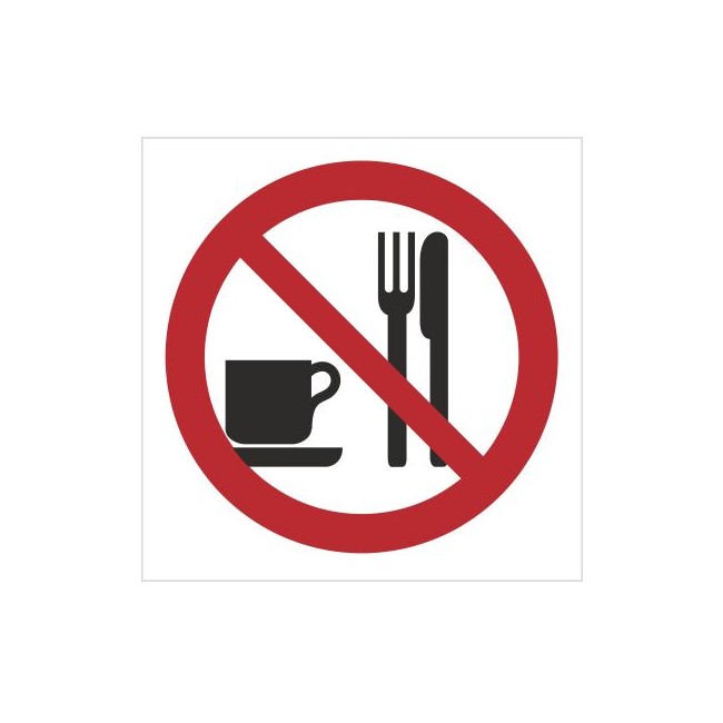 Znak zakaz spożywania posiłków (611-01)