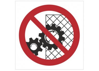 Znak zakaz zdejmowania osłon podczas pracy urządzenia (626)