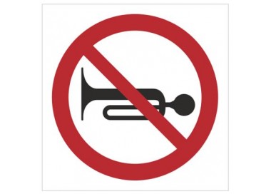 Znak zakaz używania sygnału dźwiękowego (628)