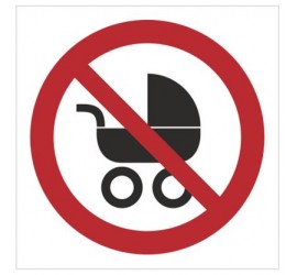 Znak zakaz wchodzenia z wózkami dziecięcymi (638)