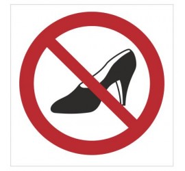 Znak zakaz używania obuwia na wysokim obcasie (640)
