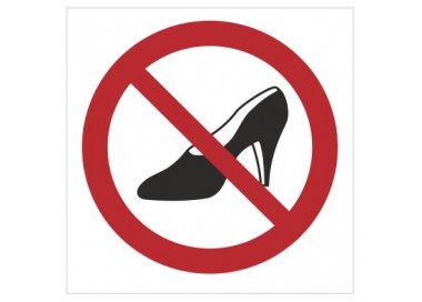 Znak zakaz używania obuwia na wysokim obcasie (640)