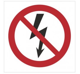 Znak nie załączać urządzeń elektrycznych (bez opisu) (647)