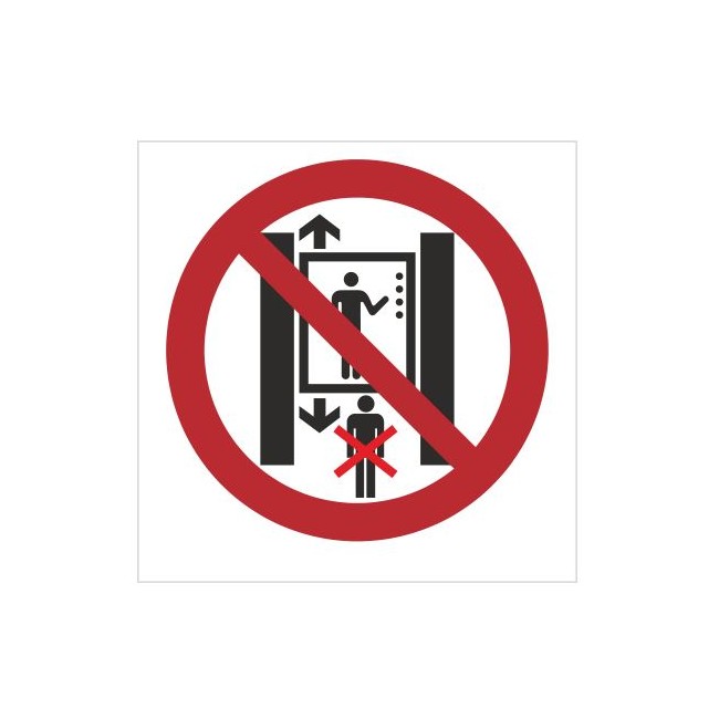 Znak zakaz przebywania pod windą (bez opisu) (652)