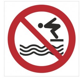 Znak zakaz skakania do wody...