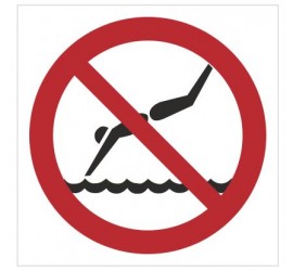 Znak zakaz skoków do wody (bez opisu) (654)