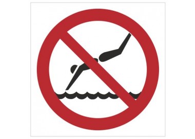 Znak zakaz skoków do wody (bez opisu) (654)