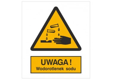 Znak ostrzeżenie przed wodorotlenkiem sodu (303-02)