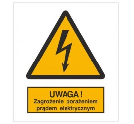 Znak ostrzeżenie przed porażeniem prądem elektrycznym (307)
