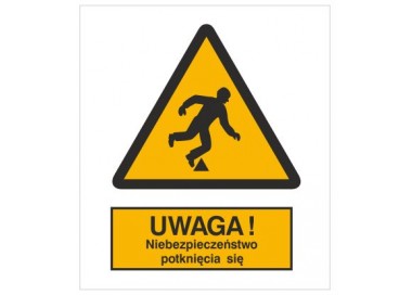 Znak ostrzeżenie przed niebezpieczeństwem potknięcia (313)
