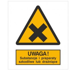Znak ostrzeżenie przed substancjami i preparatami szkodliwymi lub drażniącymi (318-02)