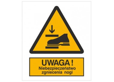 Znak ostrzeżenie przed niebezpieczeństwem zgniecenia nogi (344)