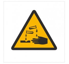 Znak ostrzeżenie przed substancjami żrącymi (303)