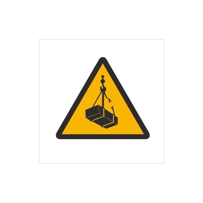 Znak ostrzeżenie przed wiszącymi przedmiotami (wiszącym ciężarem)(305)