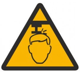 Znak ostrzeżenie przed niebezpieczeństwem uszkodzenia głowy (311)