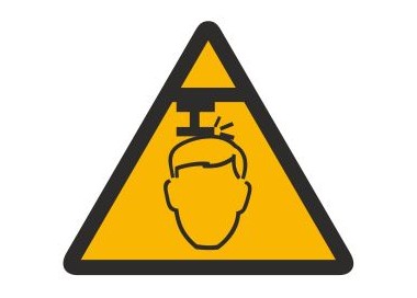 Znak ostrzeżenie przed niebezpieczeństwem uszkodzenia głowy (311)