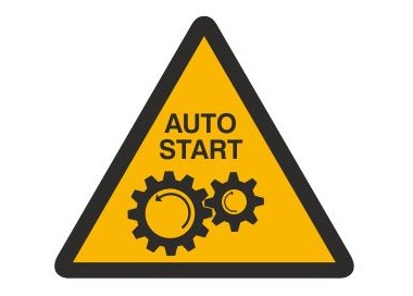 Znak ostrzeżenie przed uruchamianiem automatycznym (323-01)