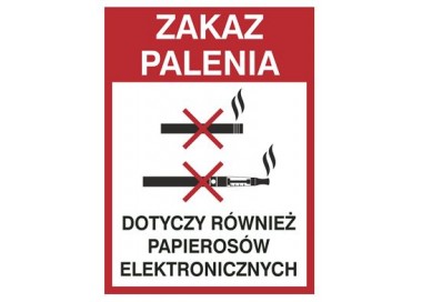 Zakaz palenia również papierosów elekt. (209-21)