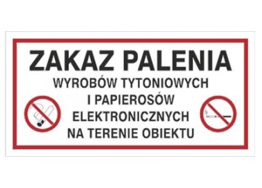 Zakaz palenia wyrobów tytoniowych i pap. Elektr. Na terenie obiektu (209-23)